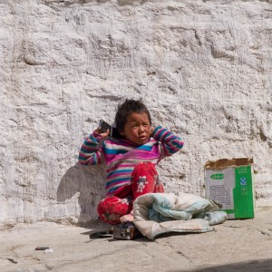 Singing boy at Draping Monastery, Lhasa