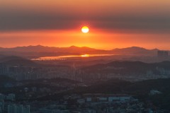 Zonsondergang, vanaf de N Seoul Tower