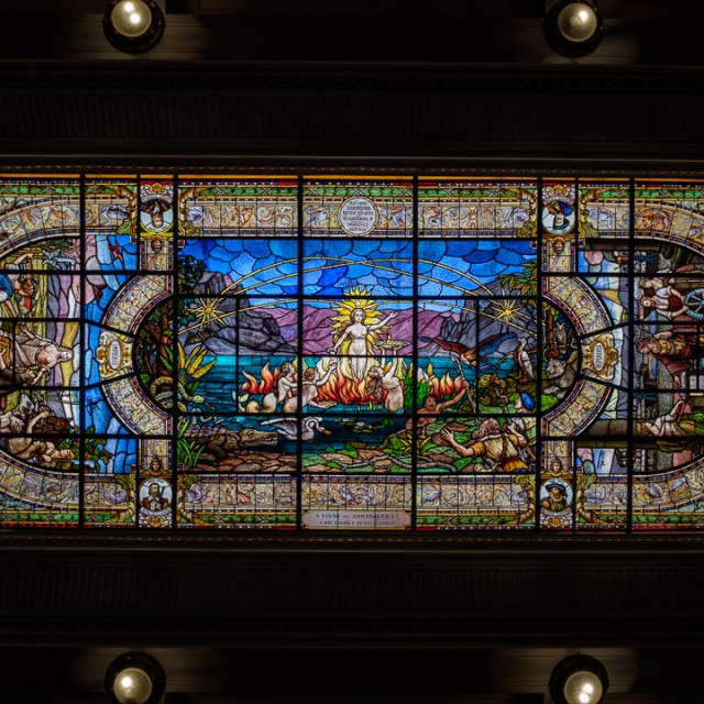 Stained glass at Bolsa Oficial de Café