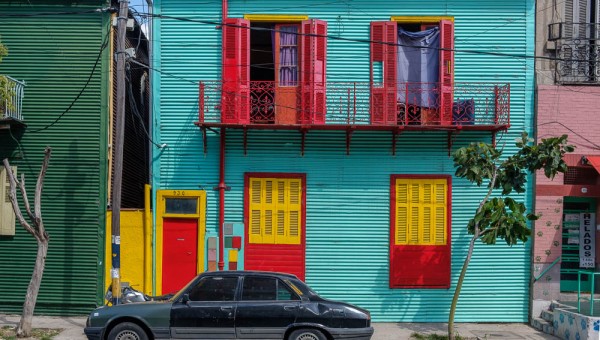 Kleurige huisjes in La Boca