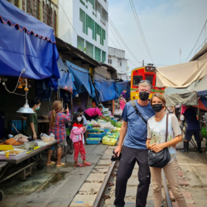 Maeklong train market